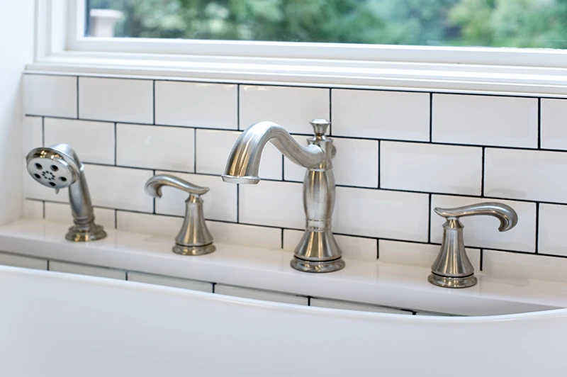 Delta Cassidy tub faucet in a bathroom remodel